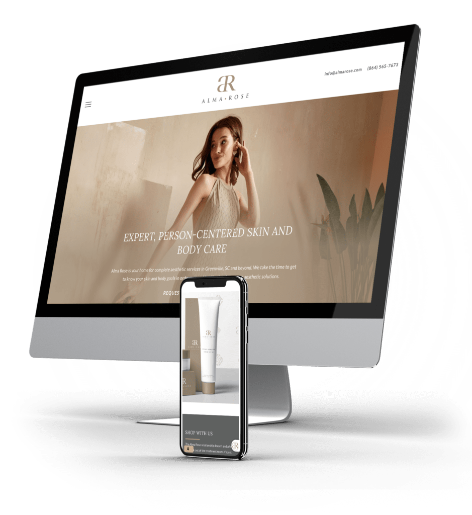 Alma Rose desktop and mobile site