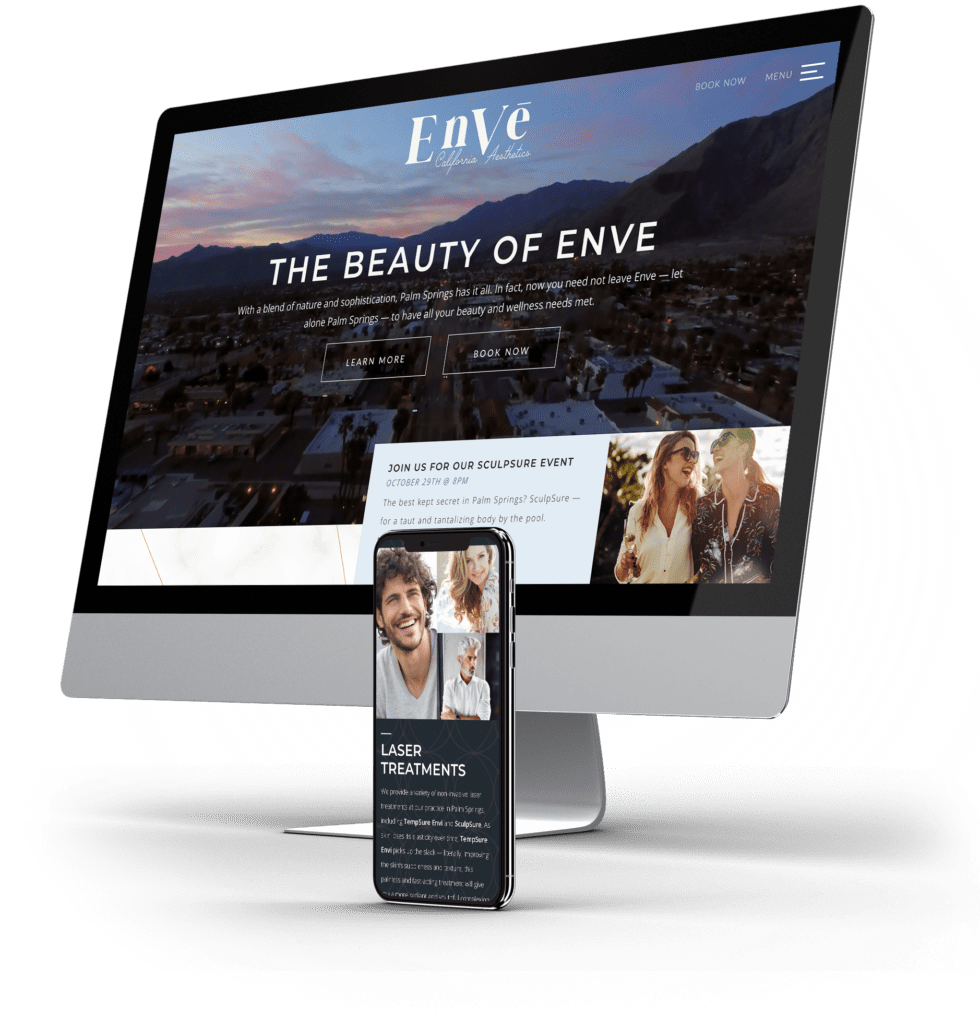 Envē desktop and mobile sites