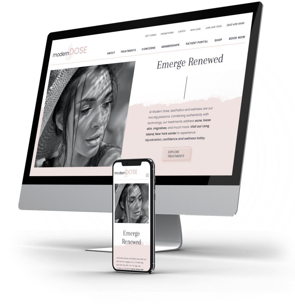 Modern Dose desktop and mobile sites