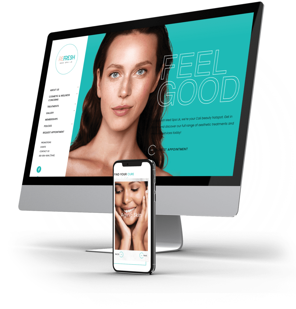 Refresh Med Spa LA desktop and mobile versions