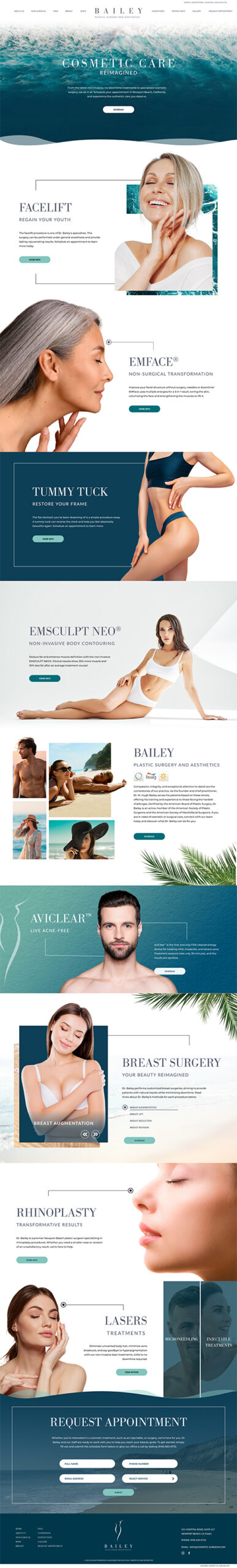 Image of the full Bailey homepage design