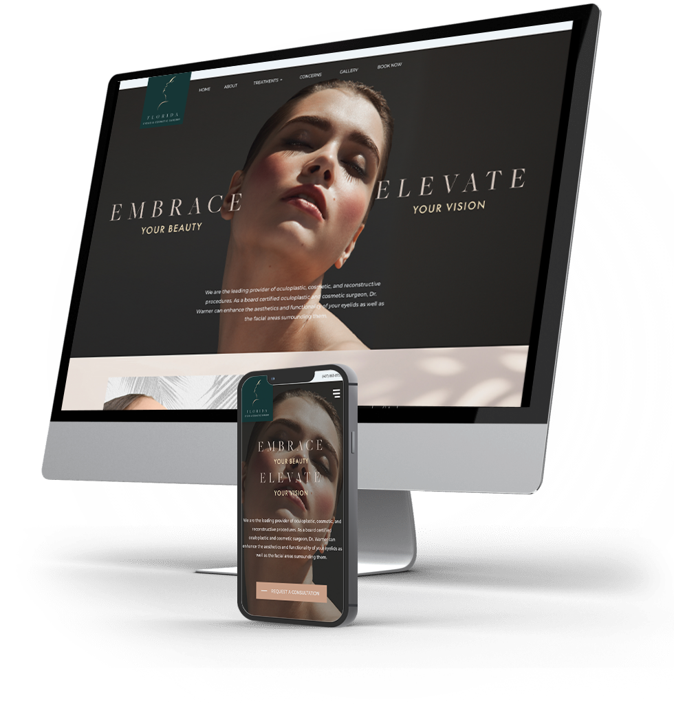 The Florida Eyelid & Cosmetic Surgery website on desktop and mobile