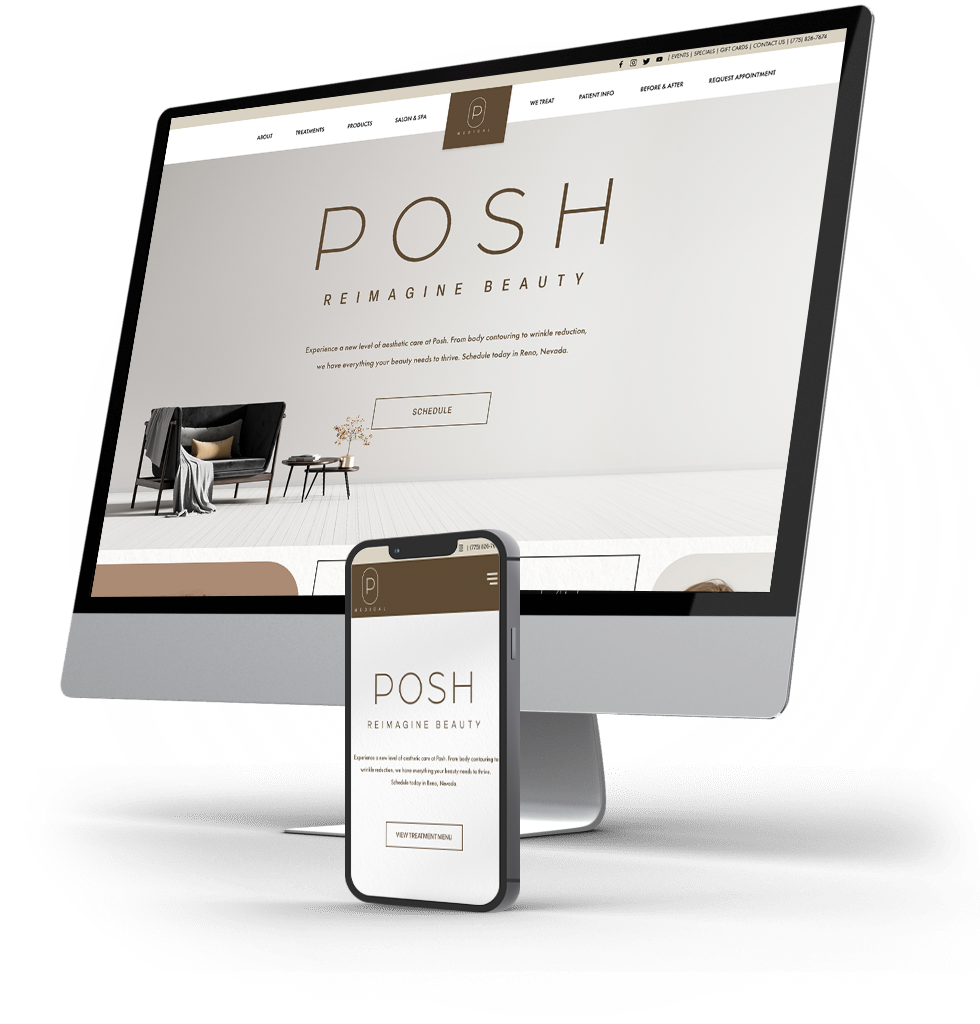 The Posh Medical site on desktop and mobile