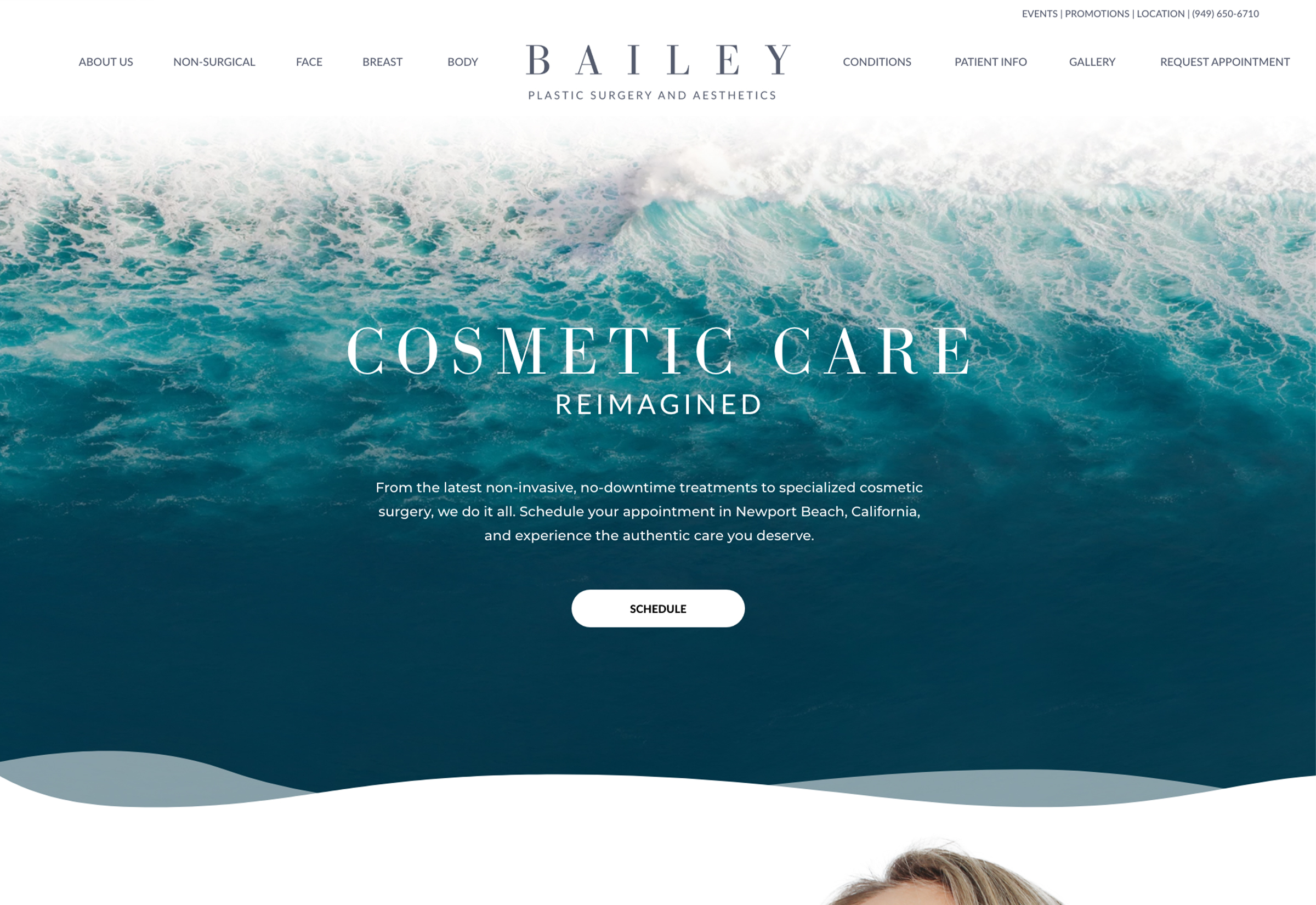 An image of the hero section of the Bailey homepage