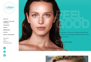 The hero section of Refresh Med Spa LA's website