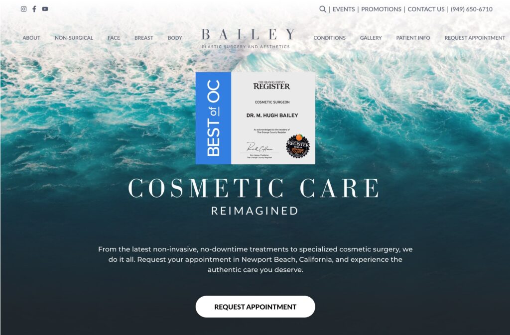The Bailey Cosmetic Surgeon website