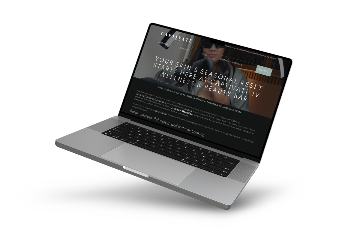 Captivate's website on a laptop