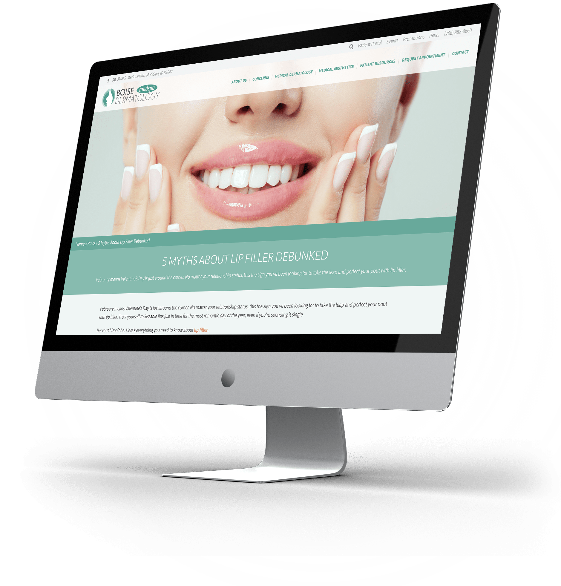 Content marketing example on desktop computer
