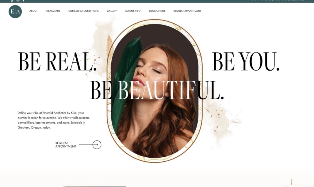 Emerald Aesthetics' website