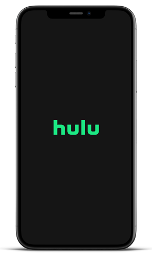 Photo of a phone showing Hulu advertising