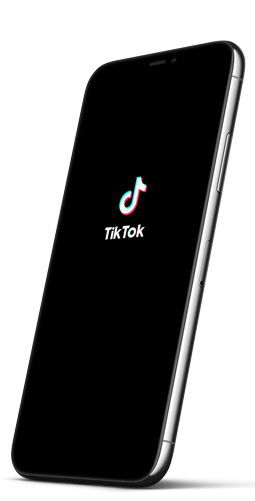 Image of a mobile device with the TikTok logo on the screen