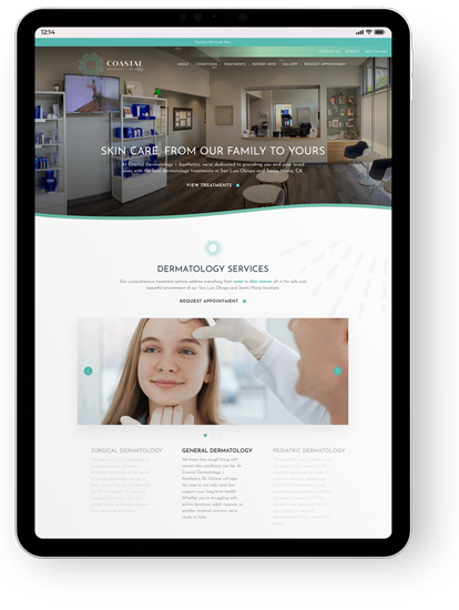 Dermatology site design example