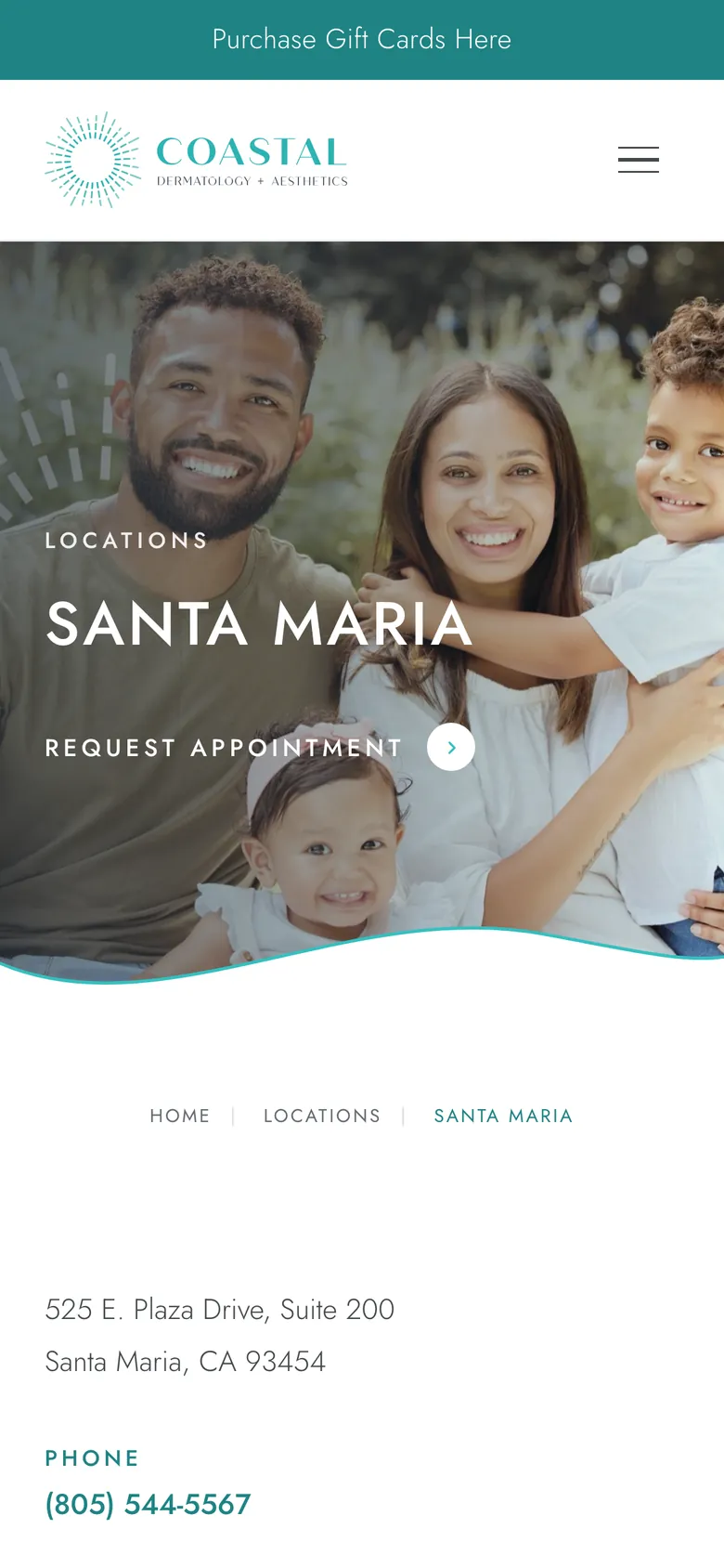 The Santa Maria office page on a phone.