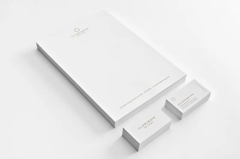 Letterhead and business cards for Illuminate Plastic Surgery