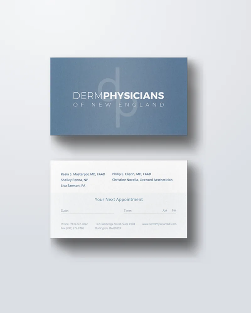 Appointment cards, DermPhysicians of New England