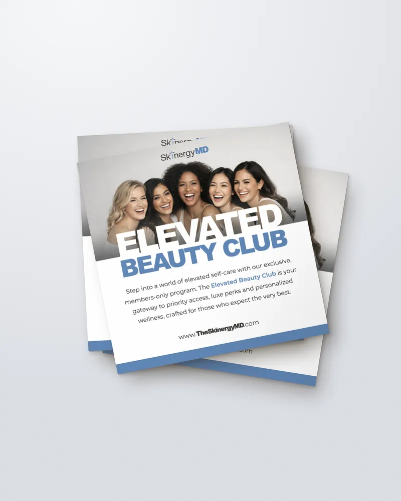 The SkinergyMD Elevated Beauty Club handout