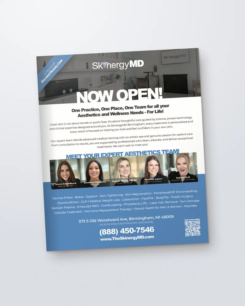 SkinergyMD · Magazine ad, Hour Detroit