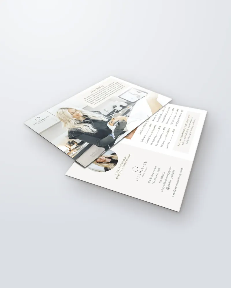 Direct-mail postcard, Illuminate Plastic Surgery