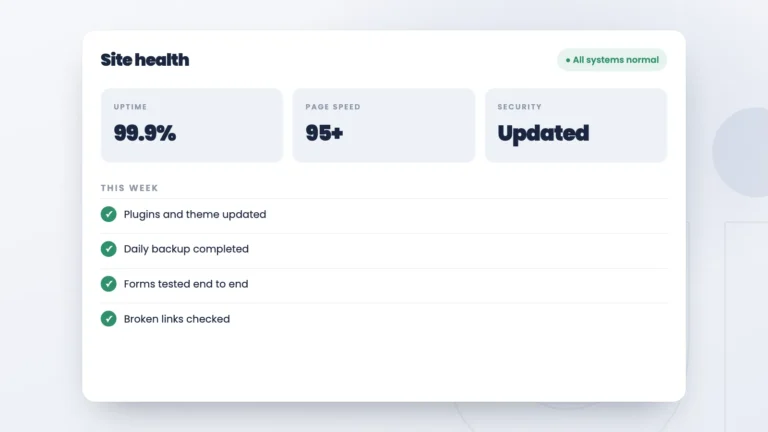 Website Maintenance: illustration in the Urge Interactive style